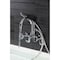 Kingston Brass Three-Handle 2-Hole Adjustable Wall Mount Clawfoot Tub Faucet with Knurled Handle and Hand Shower AE8151RKX - alternate 2