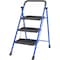 Campior Blue 3-Step Foldable Stool, 500 lbs Cap., Anti-Slip Feet, Steel Frame, Space-Saving for Home and More DRIB3STPBLU - alternate 1