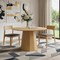 Homeroots 46" Natural Wood Pedestal Base Round Top Dining Table 721087 - alternate 2