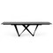 Homeroots 107" Black Rectangular Ceramic And Metal Self-Storing Leaf Dining Table 487886 - alternate 2