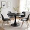 Homeroots 32" Black Wood Pedestal Base Round Top Dining Table 568200 - alternate 2