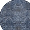 Homeroots 8' Navy Blue And Charcoal Round Damask Washable Indoor Outdoor Area Rug 603325 - alternate 2