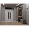 Vdomdoors Front Exterior Prehung Aluminum Double Doors Ronex0144 Grey Top Transom Mirrored Clear Glass Top RONEX0144DEXD-GRE-W72xH80+14-LH-I - alternate 3