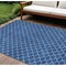 Homeroots 9' X 12' Blue And Ivory Geometric Washable Indoor Outdoor Area Rug 596181 - alternate 1