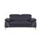 Homeroots 71in Navy Blue And Silver Genuine Leather Loveseat 329691 - alternate 1