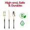 Smarty Had A Party Gold with Black Handle Moderno Plastic Cutlery Set - Spoons, Forks and Knives (240 Guests), 720PK 9320-GBSCS-CASE - alternate 4