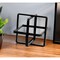 Homeroots 6" Black Metal Abstract Cube Sculpture 483261 - alternate 2