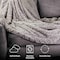 Lavish Home Sherpa Fleece Throw Blanket for Couch, Gray, 50 inx 60 in 67-THROW-GRY - alternate 3