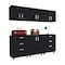 Homeroots 28" Black Wall mounted Accent Cabinet With Eight Shelves And Six Drawers 546373 - alternate 2