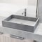 Vigo Orvieto Gothic Gray Concreto Stone 24 in. L x 15 in. W x 5 in. H Rectangular Vessel Bathroom Sink VG04070 - alternate 2
