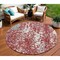 Homeroots 8' Burgundy And Ivory Round Abstract Washable Indoor Outdoor Area Rug 612943 - alternate 1