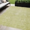 Homeroots 9' X 12' Artichoke Green And Ivory Damask Washable Indoor Outdoor Area Rug 603351 - alternate 1