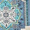 Homeroots 26" X 45" Blue Aqua And Ivory Flower Floral Cotton Macrame Hanging Tapestry 548328 - alternate 3