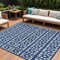 Homeroots 10' X 14' Navy Blue And Ivory Geometric Washable Indoor Outdoor Area Rug 613794 - alternate 1