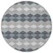 Homeroots 8' Gray Black And Green Round Geometric Washable Indoor Outdoor Area Rug 597904 - alternate 2