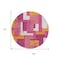 Homeroots 8' Pink Ivory And Orange Round Geometric Washable Indoor Outdoor Area Rug 613225 - alternate 2