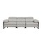 Homeroots 103" Light Gray Top Grain Leather Reclining Metal USB Sofa 720325 - alternate 1