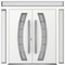 Vdomdoors Metal Double Doors Deux 6500 White Enamel Frosted Glass 2 Sidelights and Top Transom Entry Modern P DEUX6500DEXD-BEM-W16+72+16xH96+12-RH-I - alternate 1