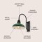 Jonathan Y Stanley 12.25" 1-Light Farmhouse Industrial Iron LED Gooseneck Arm Outdoor Sconce, Green JYL7614F - alternate 2