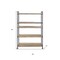Homeroots 65" Natural And Black Metal and Wood Five Tier Etagere Bookcase 486321 - alternate 2