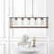 Jonathan Y Zeniba 36" 5-Light Linear Adjustable Iron/Seeded Glass Rustic Farmhouse LED Pendant, Brown JYL7478A - alternate 3