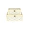 Homeroots Set of Two White Mirrored Glass And Solid Wood Box With Lid, 2PK 399683 - alternate 2
