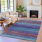 Homeroots 3' X 5' Blue Purple And Taupe Striped Washable Indoor Outdoor Area Rug 631203 - alternate 2