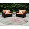 Homeroots 8' Round Gray and Pink Round Abstract Washable Non Skid Indoor Outdoor Area Rug 559366 - alternate 1