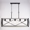 Vaxcel Montclare 5L Black and White Ash Wood Farmhouse Cage Linear Chandelier Island Pendant Light Fixture H0263 - alternate 2