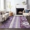 Homeroots 9' X 12' Purple Lavender And Ivory Aztec Washable Indoor Outdoor Area Rug 598500 - alternate 2
