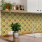 Homeroots 12" X 12" Green Yellow Fortuna Peel and Stick Removable Tiles 555913 - alternate 4