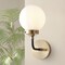 Jonathan Y Caleb 6" 1-Light Contemporary Transitional Iron/Glass LED Vanity Light, Brass Gold/Black/White JYL9056B - alternate 2