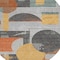 Homeroots 8' Gray Gold And Orange Round Geometric Washable Indoor Outdoor Area Rug 618024 - alternate 2
