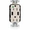 Leviton Lev-Lok HG/TR Dup USB A-A 15A 125V LtAl M56AA-HGT - alternate 1