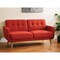 Homeroots 74" Red Linen Sofa With Wood Brown Legs 285661 - alternate 2