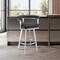 Armen Living Magnolia 26in Swivel Counter Stool in Brushed Stainless Steel with Black Faux Leather LCMGBABSBLK26 - alternate 3