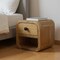 Homeroots 8" Beige Solid Wood Square One Drawer Nightstand 651549 - alternate 3