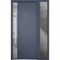 Vdomdoors Steel Door Deux 0729 Gray Graphite Sidelight Exterior Window Stainless Inserts Single Modern Painte DEUX0729EXD-GRE-W36+12 x H80-Right-hand Inswing - alternate 1