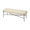 Homeroots 17in Cream and Black Upholstered Cotton Blend Geometric Bench 376189 - alternate 2