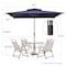 Homeroots 9ft Navy Blue Polyester Rectangular Tilt Market Patio Umbrella 485616 - alternate 2