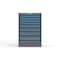 Strong Hold 9 drawer cabinet - (4x 2ft, 1x 3ft, 2x 4ft, 2x 5ft) - Blue accents - Keyed Alike S3044-PPAAS-0901FS - alternate 1