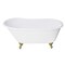 Kingston Brass 53" Cast Iron Oval Single Slipper Clawfoot Tub, No Faucet Drillings, White/Brushed Brass VCTND5328NT7 - alternate 1