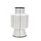 Homeroots 16" White And Black Striped Ceramic Cylinder Table Vase 608359 - alternate 1