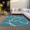 Homeroots 5' X 8' Teal Blue And Ivory Abstract Washable Indoor Outdoor Area Rug 597524 - alternate 2