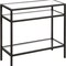 Homeroots 24" Black And Clear Glass And Steel End Table With Two Shelves 544212 - alternate 3