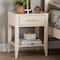 Baxton Studio Primrose Mid-Century Ivory Fluted Wood 1-Drawer Nightstand 249-13831-ZORO - alternate 4