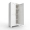 Homeroots 61in White Stainless Steel Pantry Or Storage Closet With Arched Panel Doors 683402 - alternate 3