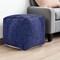 Homeroots 18" Blue Chenille Cube Pouf Ottoman 534107 - alternate 3