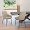 Armen Living Shilo Swivel Upholstered Dining Chair in Champagne Faux Leather with Black Metal Legs - Set of 2 LCSHSICPBLK - alternate 2