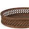 Homeroots Set of Two Brown Round Wicker Handmade Serving Tray 609099 - alternate 2